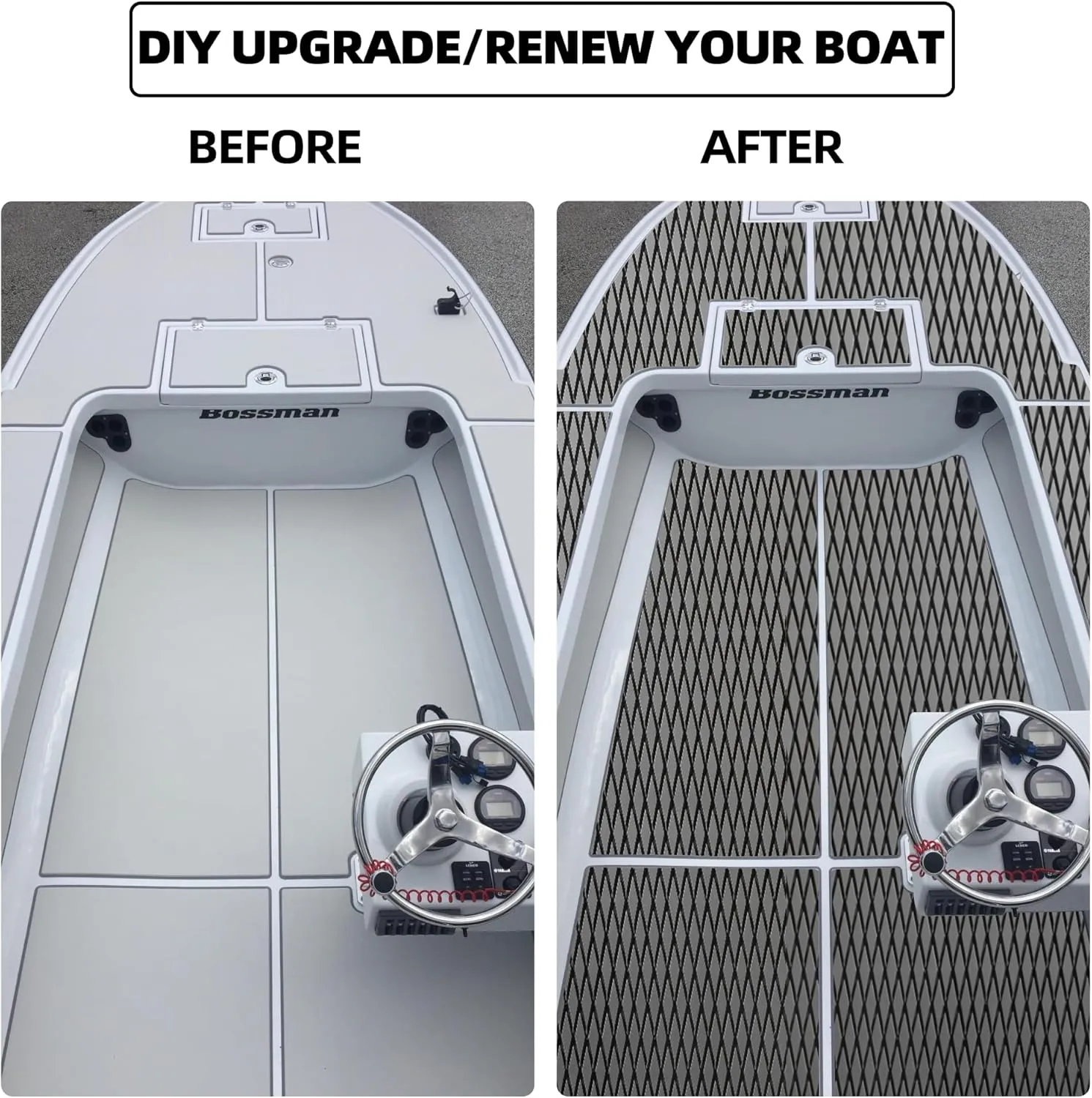 FOCEAN Boat Flooring - EVA Foam Boat Decking - Marine Flooring Marine Mats for Boats RV Yacht Kayak 94.5"x 47.2"/23.6"/15.7"