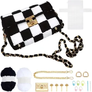 FREEBLOSS Plastic Mesh Bag DIY Plastic Mesh Bag Kit Plastic Canvas Sheets Bag DIY Cross Stitch Handbag Accessories Mesh Plastic Canvas Bag Kit Clear Plastic Mesh Sheets for Crochet Bag