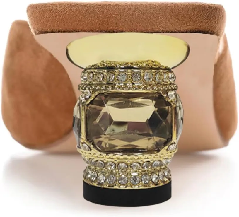 FSJ Women Square Open Toe Block Crystal Low Heel Mule Sandals Backless Slip On Jeweled Slide Heels Comfort Casual Slipper Dress Shoes Size 4-16 US