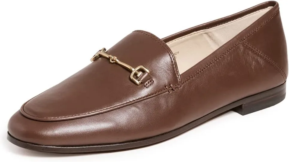 Full range Terrazo Edelman Vamp Service-focused Leather 8.5 Loafers Loraine Brown Classic Chain Sam Detail