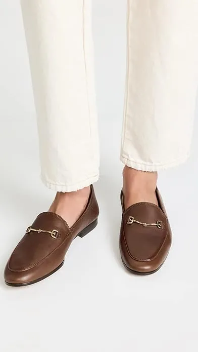 Full range Terrazo Edelman Vamp Service-focused Leather 8.5 Loafers Loraine Brown Classic Chain Sam Detail