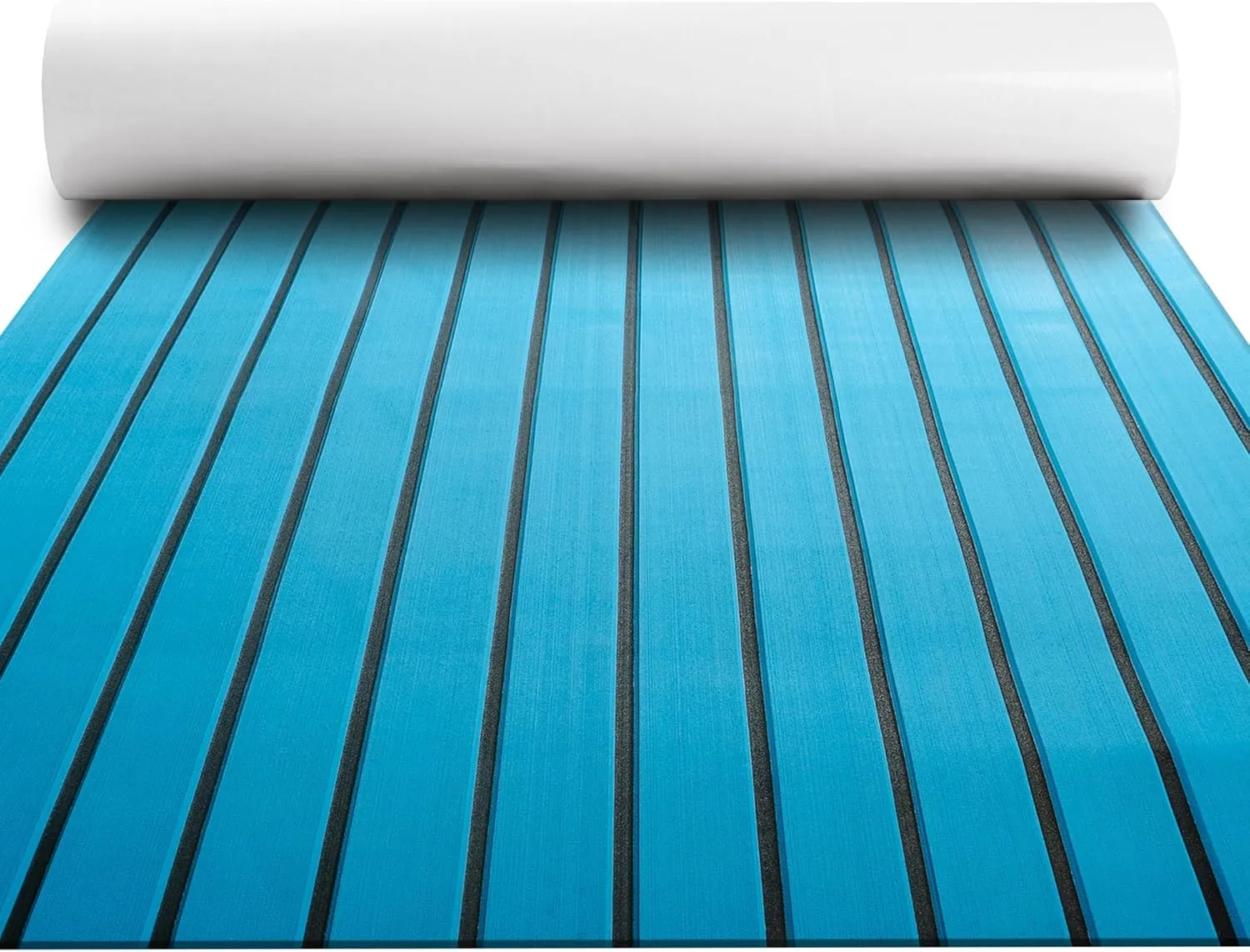 Fullfire Boat Flooring - EVA Foam Boat Decking - Faux Teak Marine Mat Self-Adhesive Marine Carpet for Motorboat RV Yacht Kayak 94" x 47"/35"/16"