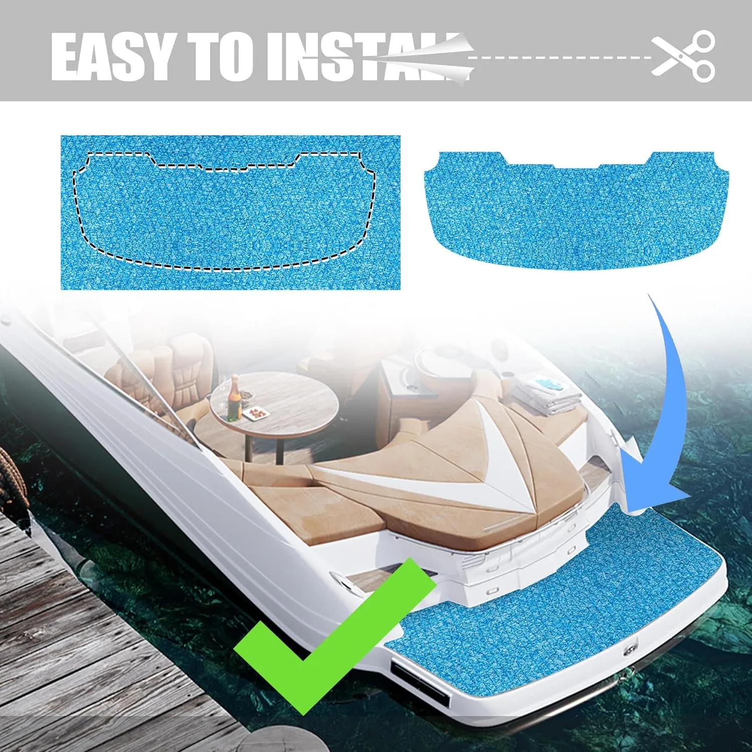 Fullfire Boat Flooring EVA Foam Decking Sheet, Camo Marine Flooring with Self-Adhesive Backing Marine Carpet for Boats Yacht Kayak RV Floor 94" x 47"/24"/16"