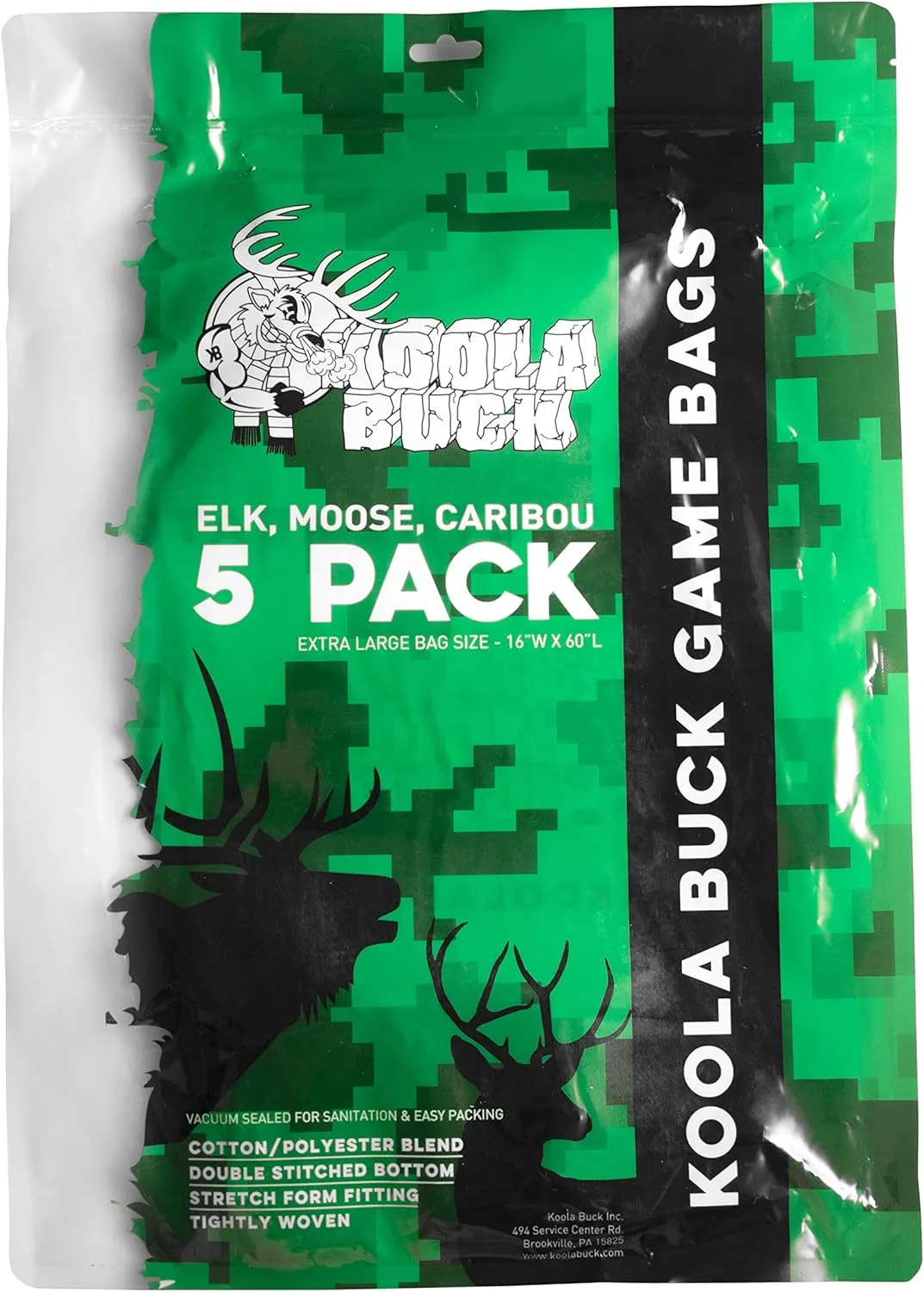 Game Bags Hunting | Available in Packs of 5 Deer or Elk Quarter Bags or as a Single Deer Full Body Bag | Reusable, Breathable & Stretchable | Vacuum Sealed for Easy Carry