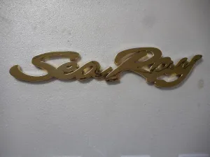 Generic 1x Sea Ray Searay SCRIPT Emblem Badge 3D Letters Boat Logo Nameplate Self-Adhesive Sticker GOLD