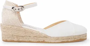 Girona Authentic Spanish Espadrille Wedge Sandals for Women - Sustainable, Eco Friendly, Vegan Shoes. Classic Style, Organic Cotton Canvas Upper, Comfy Insole, Jute Midsole, Rubber Sole. Made in Spain