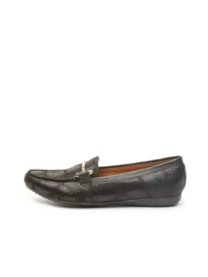 GOSSIP WOMENS BLACK MOCCASINS
