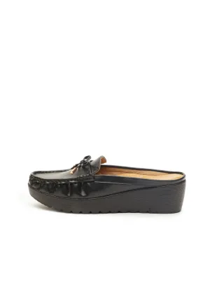 GOSSIP WOMENS BLACK MOCCASINS