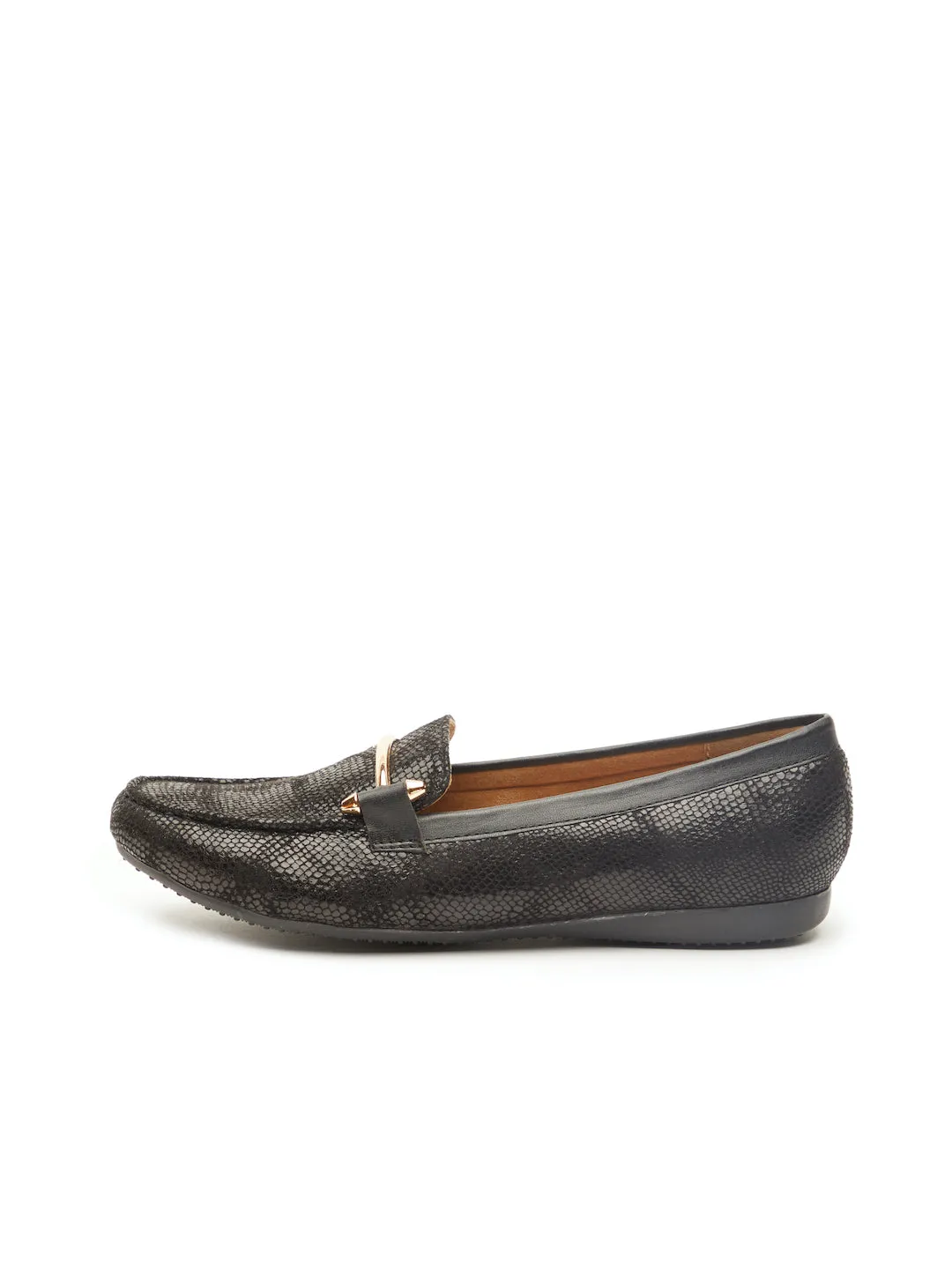 GOSSIP WOMENS BLACK MOCCASINS