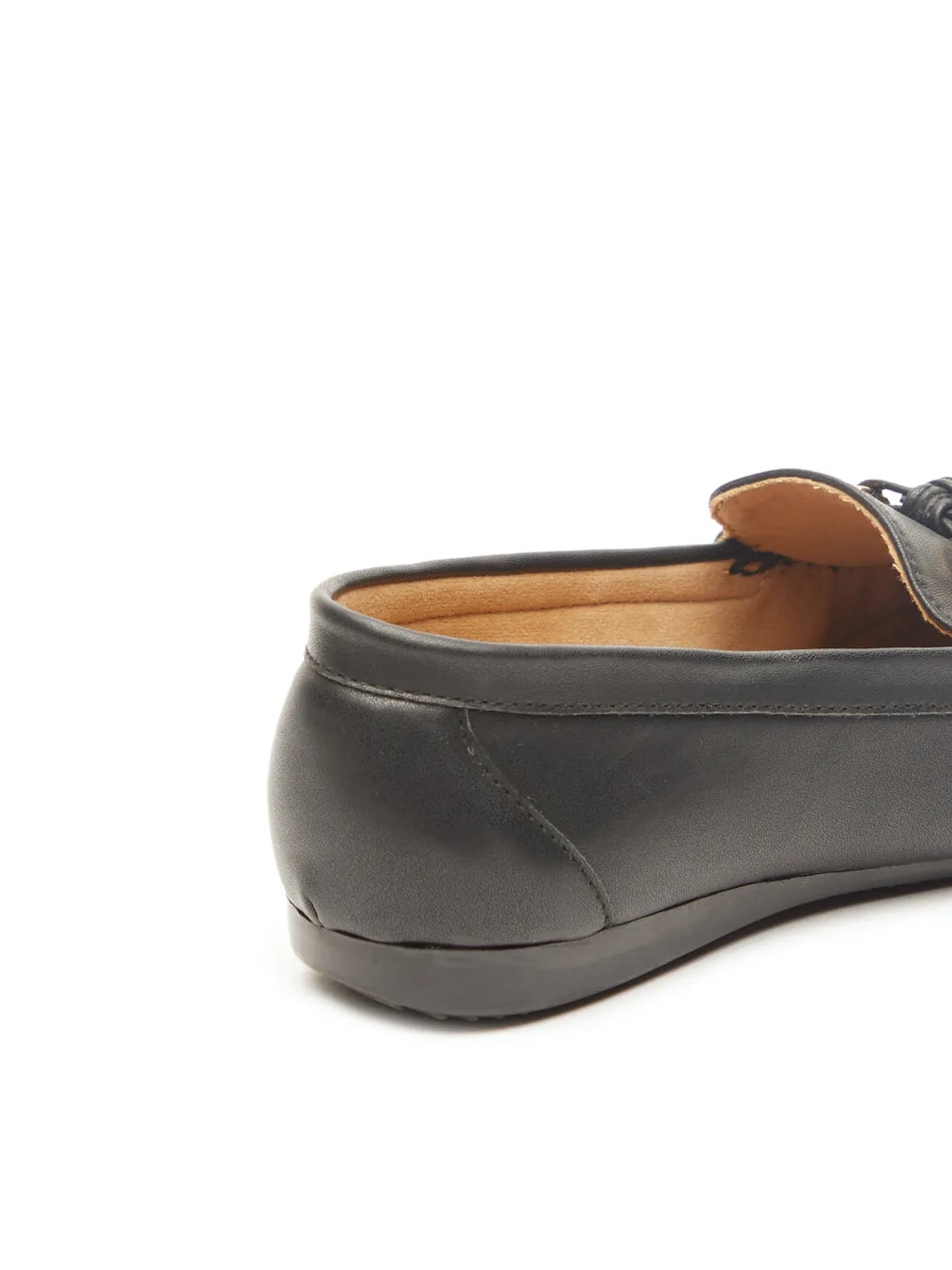 GOSSIP WOMENS BLACK MOCCASINS