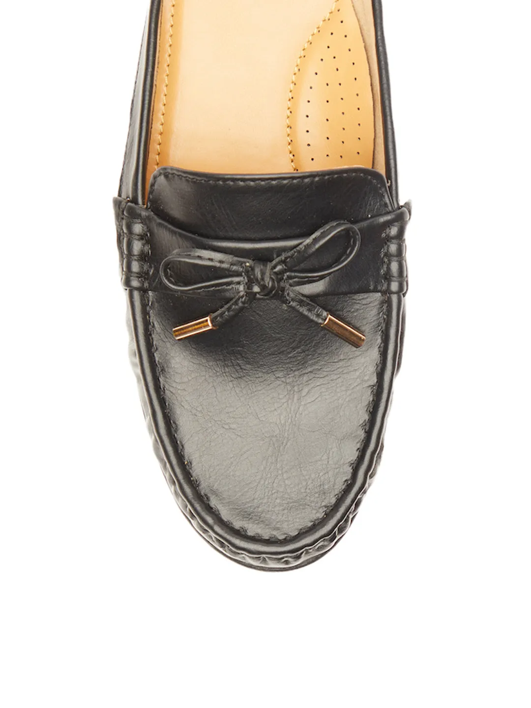 GOSSIP WOMENS BLACK MOCCASINS