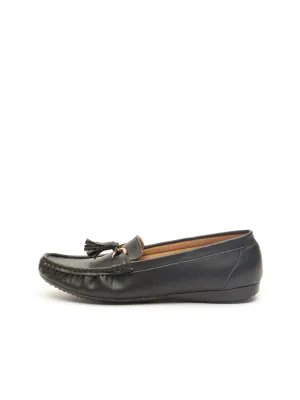 GOSSIP WOMENS BLACK MOCCASINS