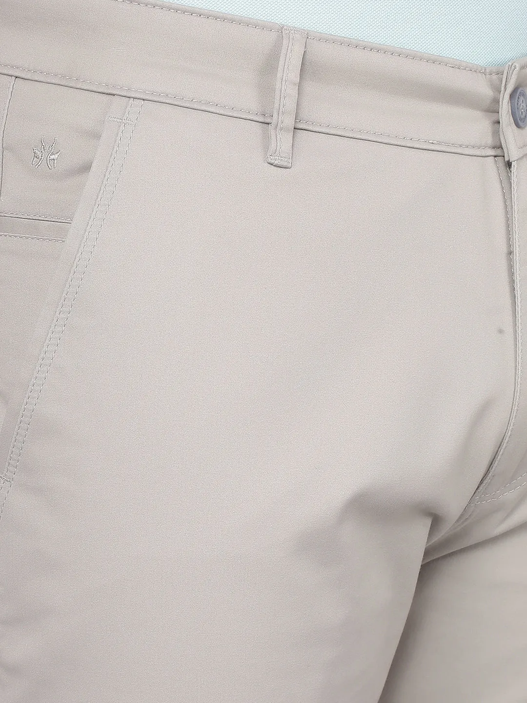 Grey Stretchable Cotton Trousers