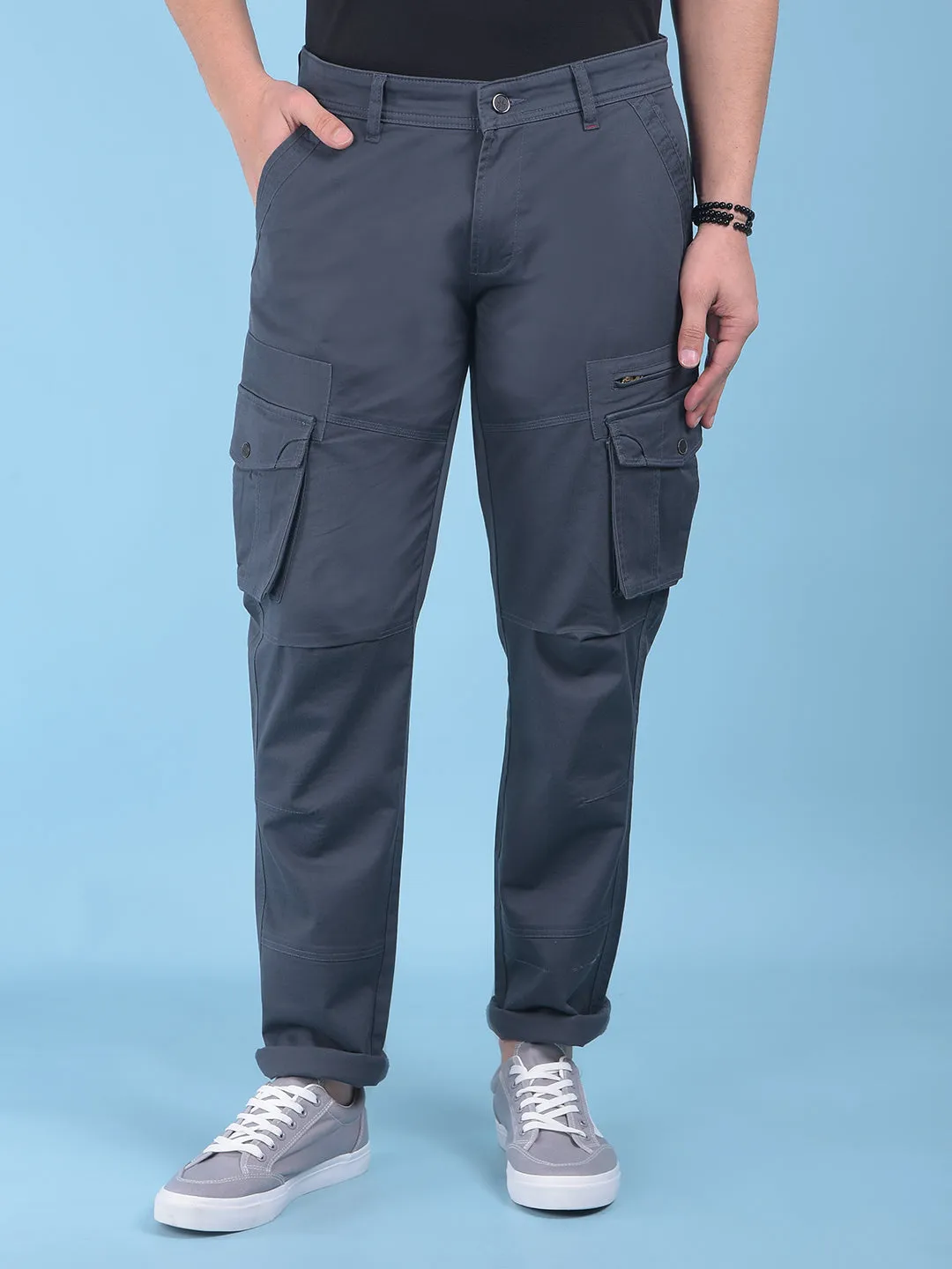 Grey Stretchable Trousers