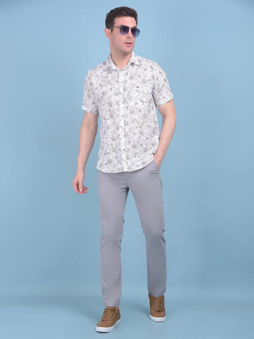 Grey Stretchable Trousers