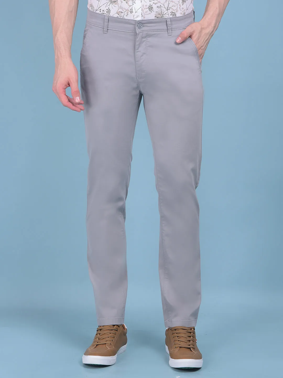 Grey Stretchable Trousers