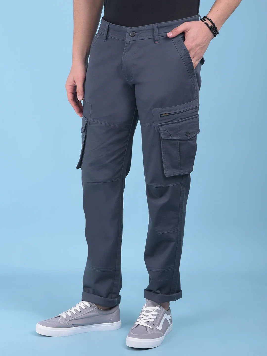 Grey Stretchable Trousers
