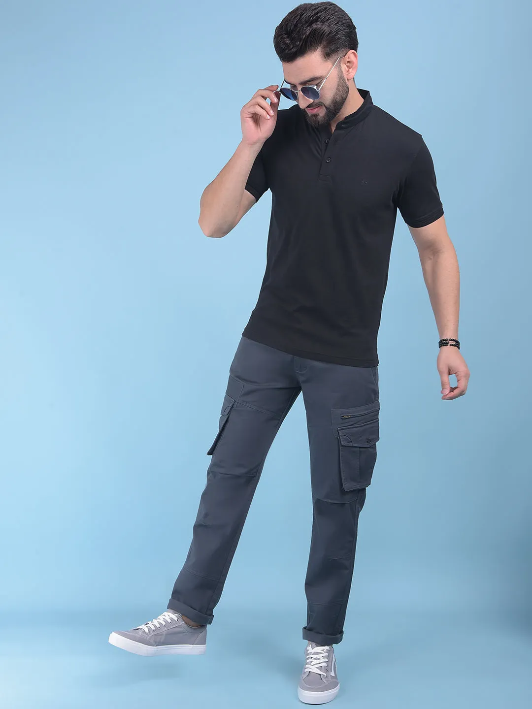 Grey Stretchable Trousers