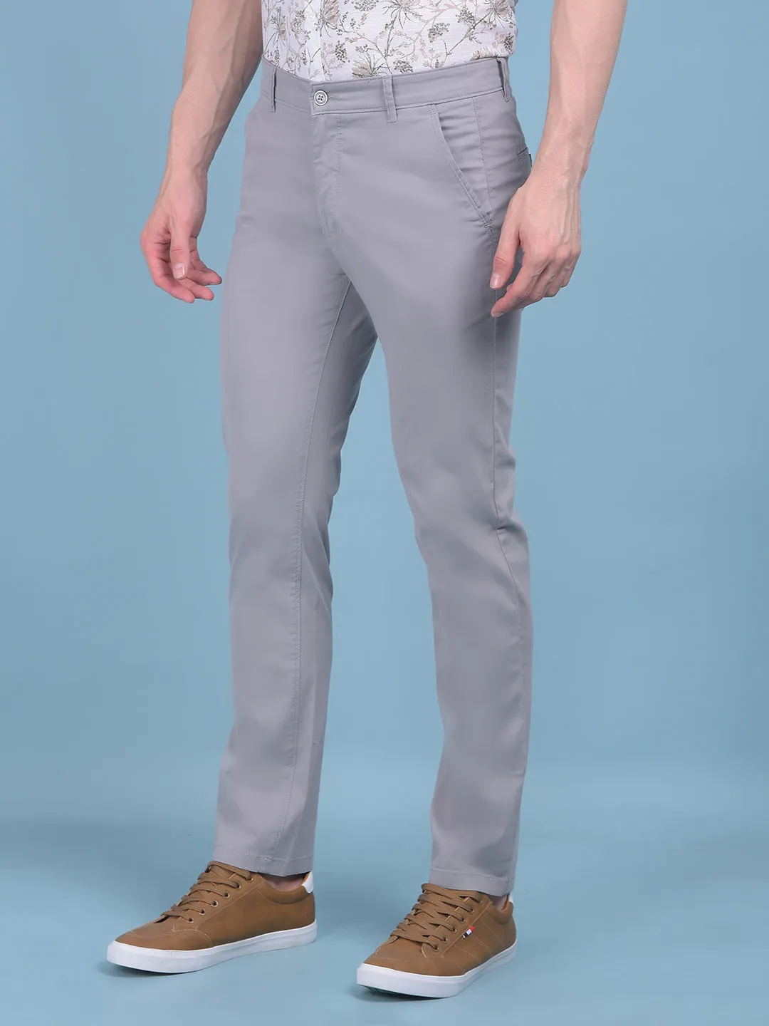 Grey Stretchable Trousers