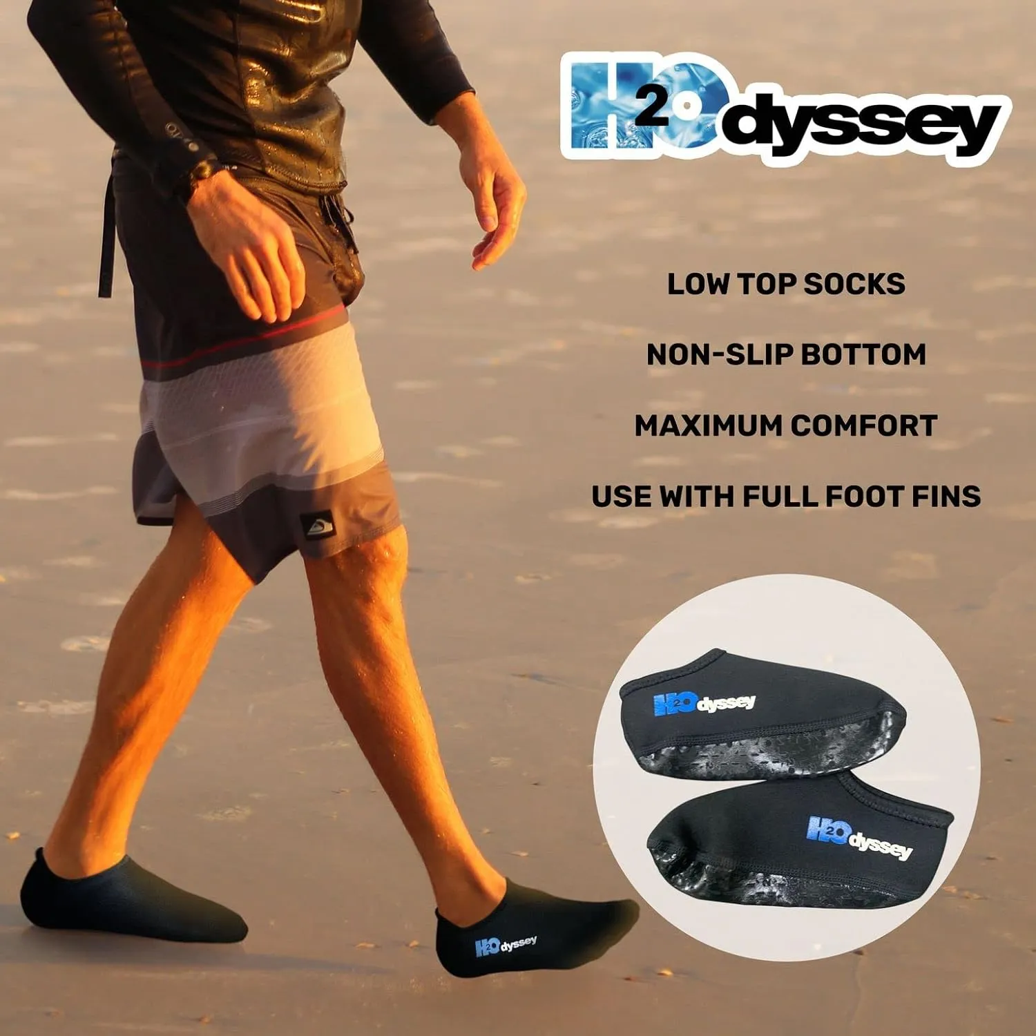H2ODYSSEY 2mm Neoprene Snorkeling Fin Sock
