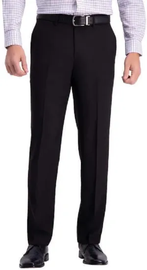 Haggar Men's Comfort Performance Stretch Straight Fit Pant with Super Flex Waistband (as1, Waist_Inseam, Numeric_34, Numeric_30, Regular, Regular, Black, 34W x 30L)