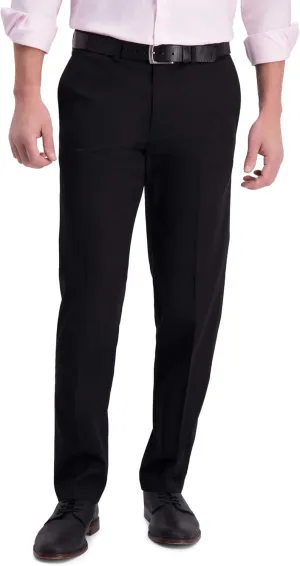 Haggar Men's Iron Free Premium Khaki Straight Fit Flat Front Flex Waistband Casual Pant