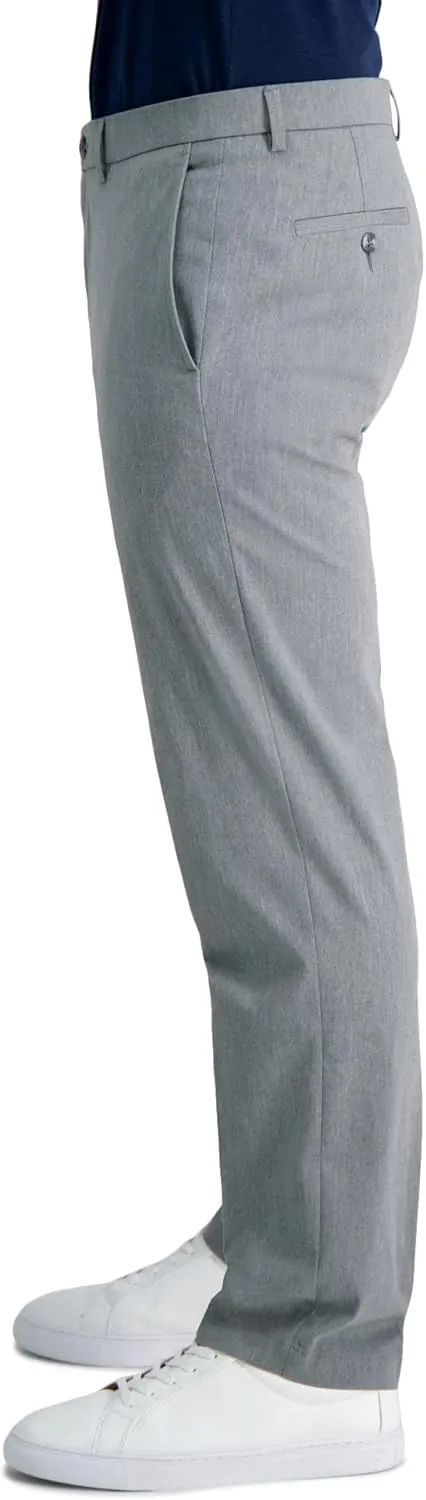 Haggar Men's Iron Free Premium Khaki Straight Fit Flat Front Flex Waistband Casual Pant