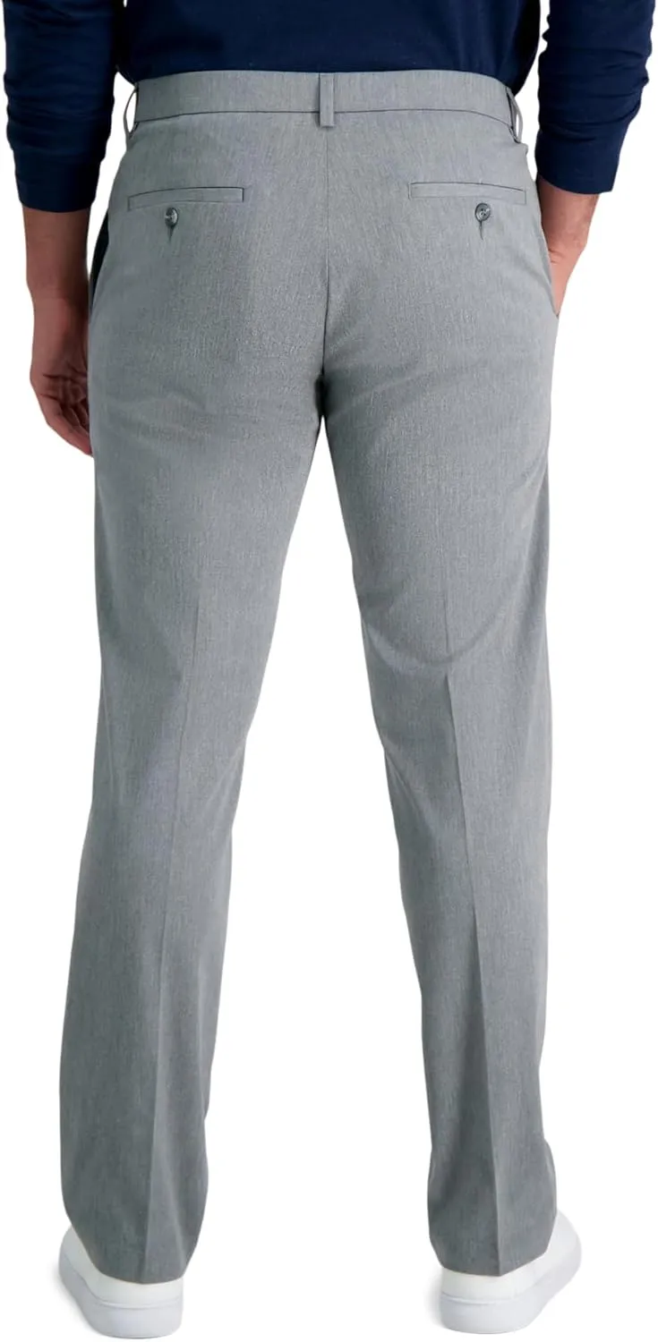 Haggar Men's Iron Free Premium Khaki Straight Fit Flat Front Flex Waistband Casual Pant