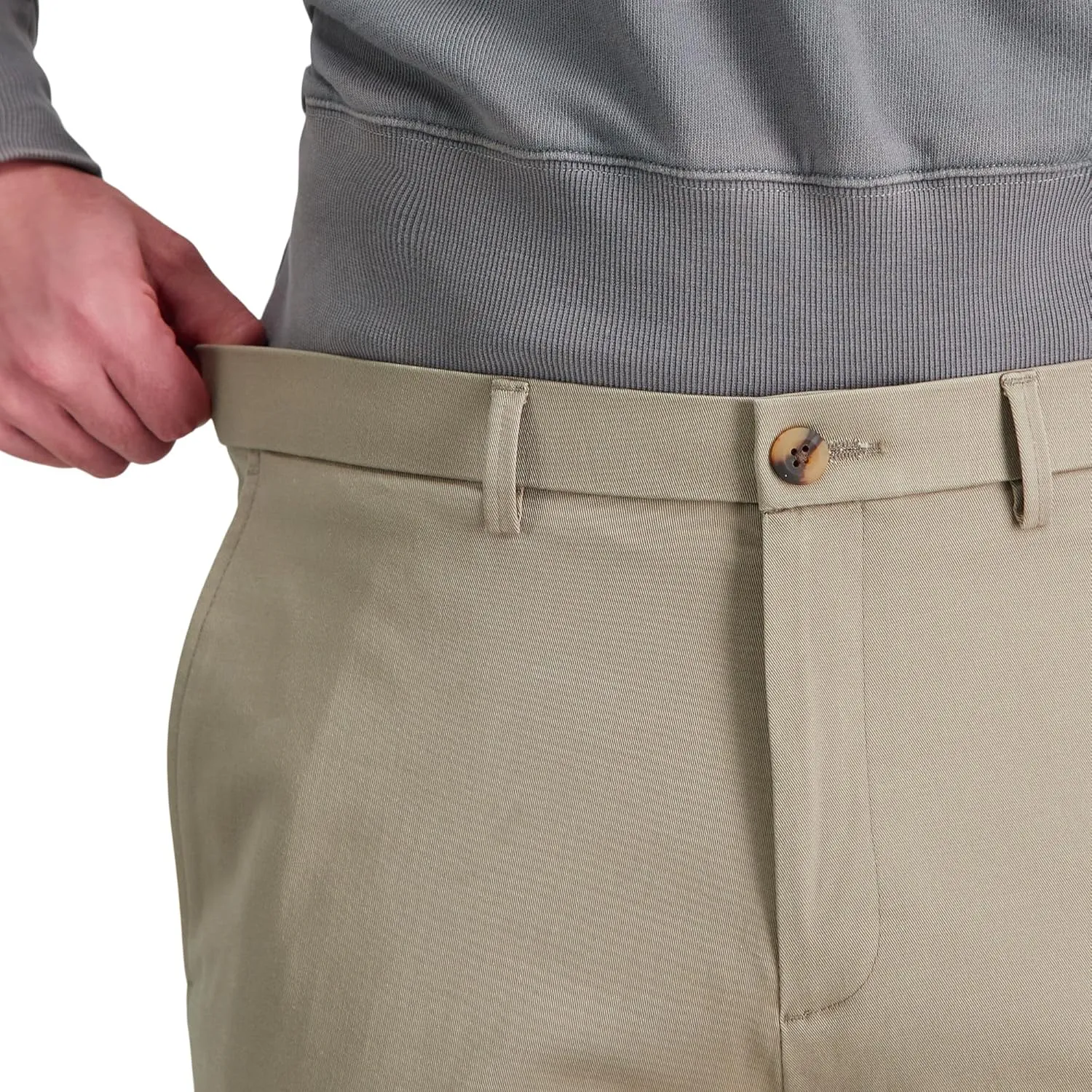 Haggar Men's Iron Free Premium Khaki Straight Fit Flat Front Flex Waistband Casual Pant
