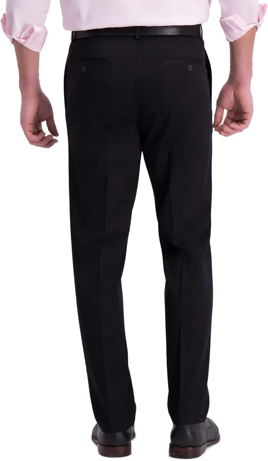 Haggar Men's Iron Free Premium Khaki Straight Fit Flat Front Flex Waistband Casual Pant