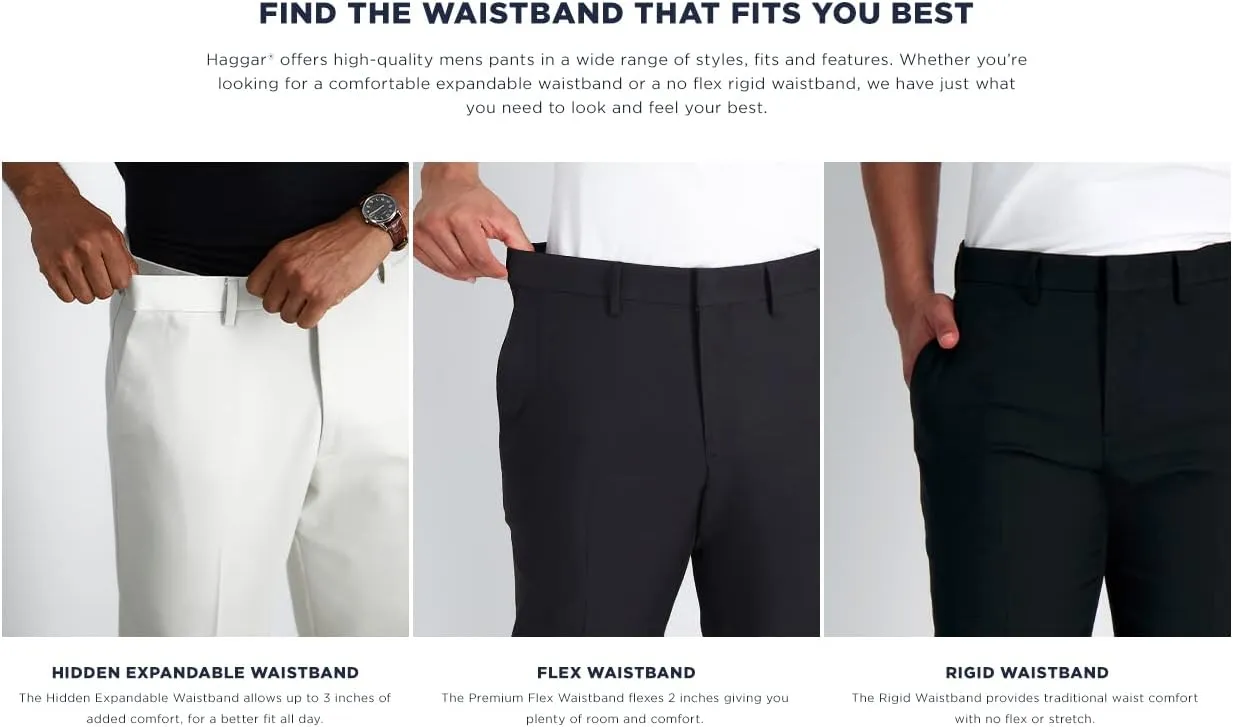 Haggar Men's Premium Comfort Khaki Pant - Multi-Fits Regular and Big & Tall Sizes