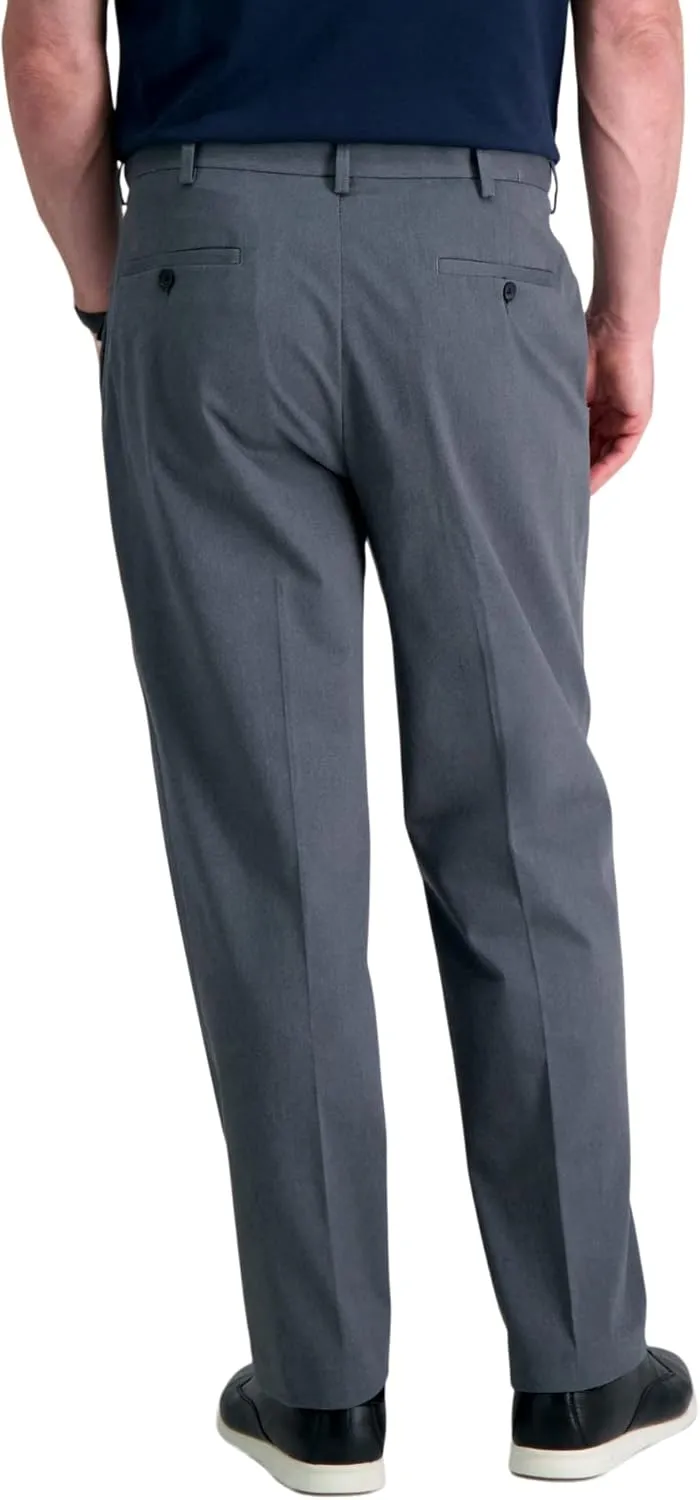 Haggar Men's Premium No Iron Khaki Classic Fit Expandable Waist Flat Front Pant (Regular and Big & Tall Sizes)