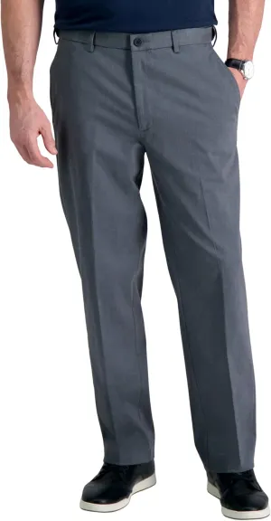 Haggar Men's Premium No Iron Khaki Classic Fit Expandable Waist Flat Front Pant (Regular and Big & Tall Sizes)
