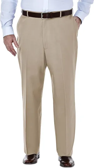 Haggar Men's Premium No Iron Khaki Classic Fit Flat Front Casual Pant (Regular and Big & Tall Sizes)