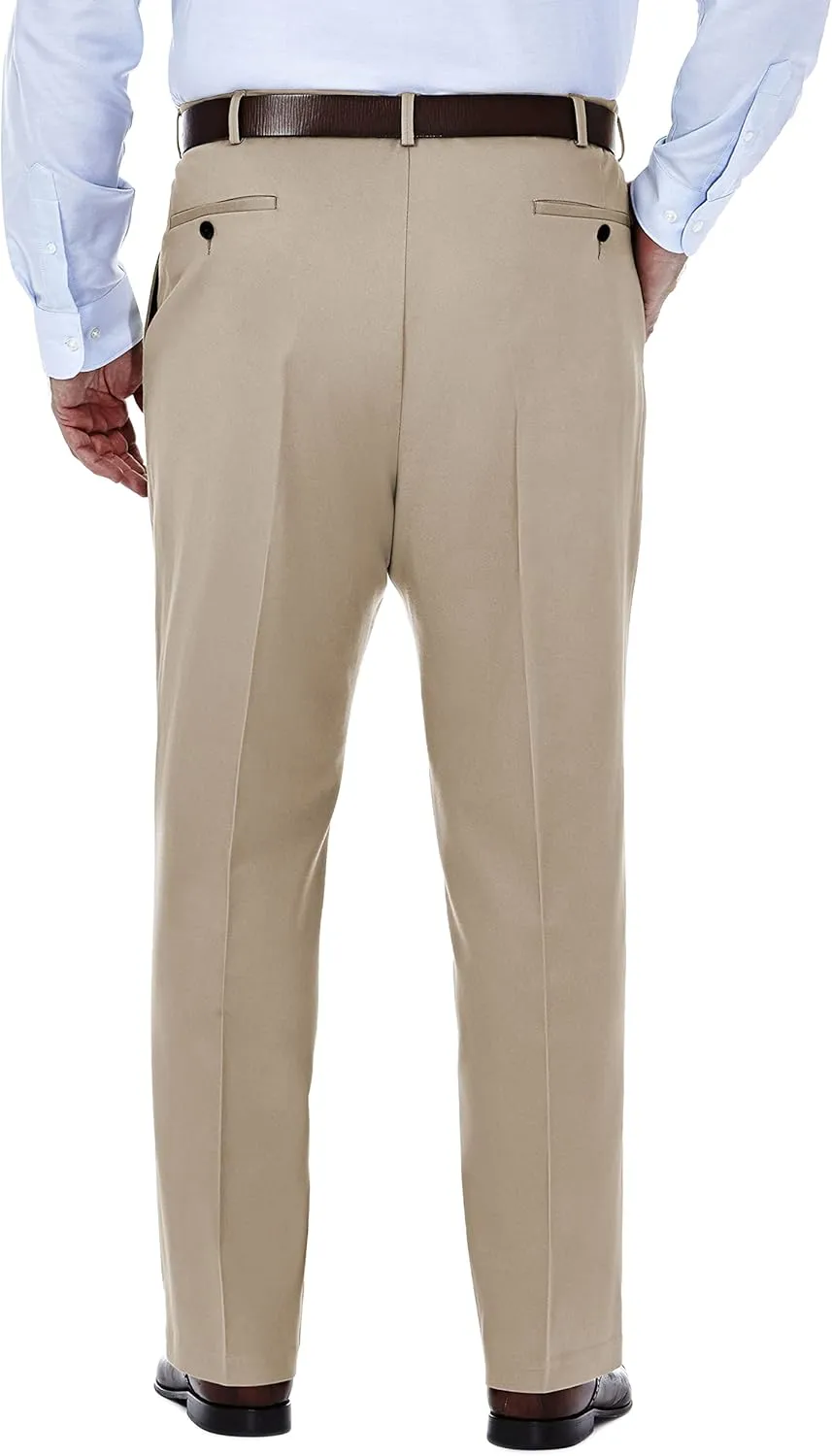 Haggar Men's Premium No Iron Khaki Classic Fit Flat Front Casual Pant (Regular and Big & Tall Sizes)