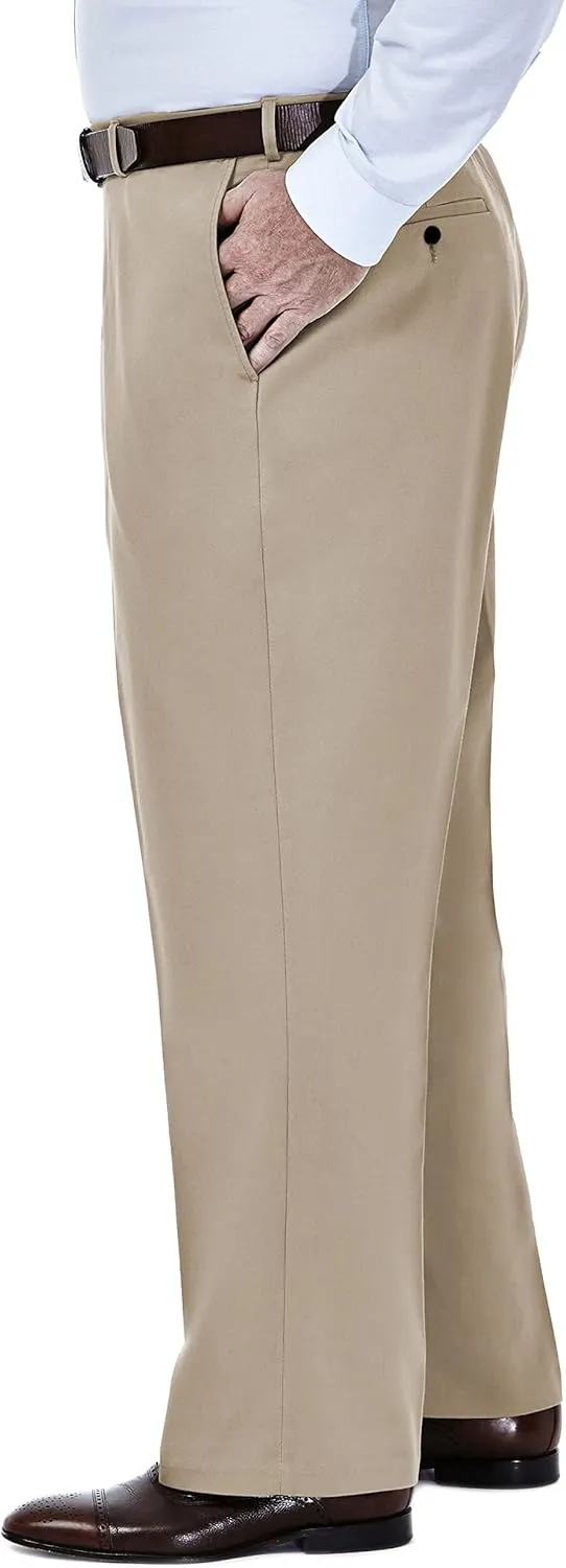 Haggar Men's Premium No Iron Khaki Classic Fit Flat Front Casual Pant (Regular and Big & Tall Sizes)