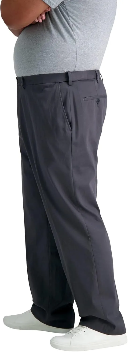 Haggar Men's Premium No Iron Khaki Classic Fit Flat Front Casual Pant (Regular and Big & Tall Sizes)