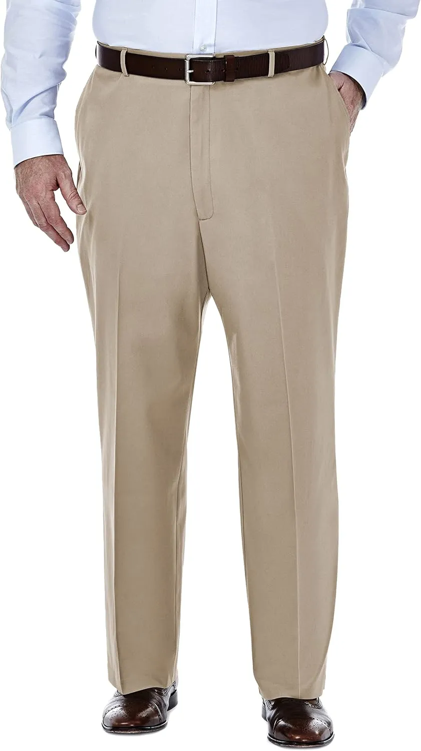 Haggar Men's Premium No Iron Khaki Classic Fit Flat Front Casual Pant (Regular and Big & Tall Sizes)