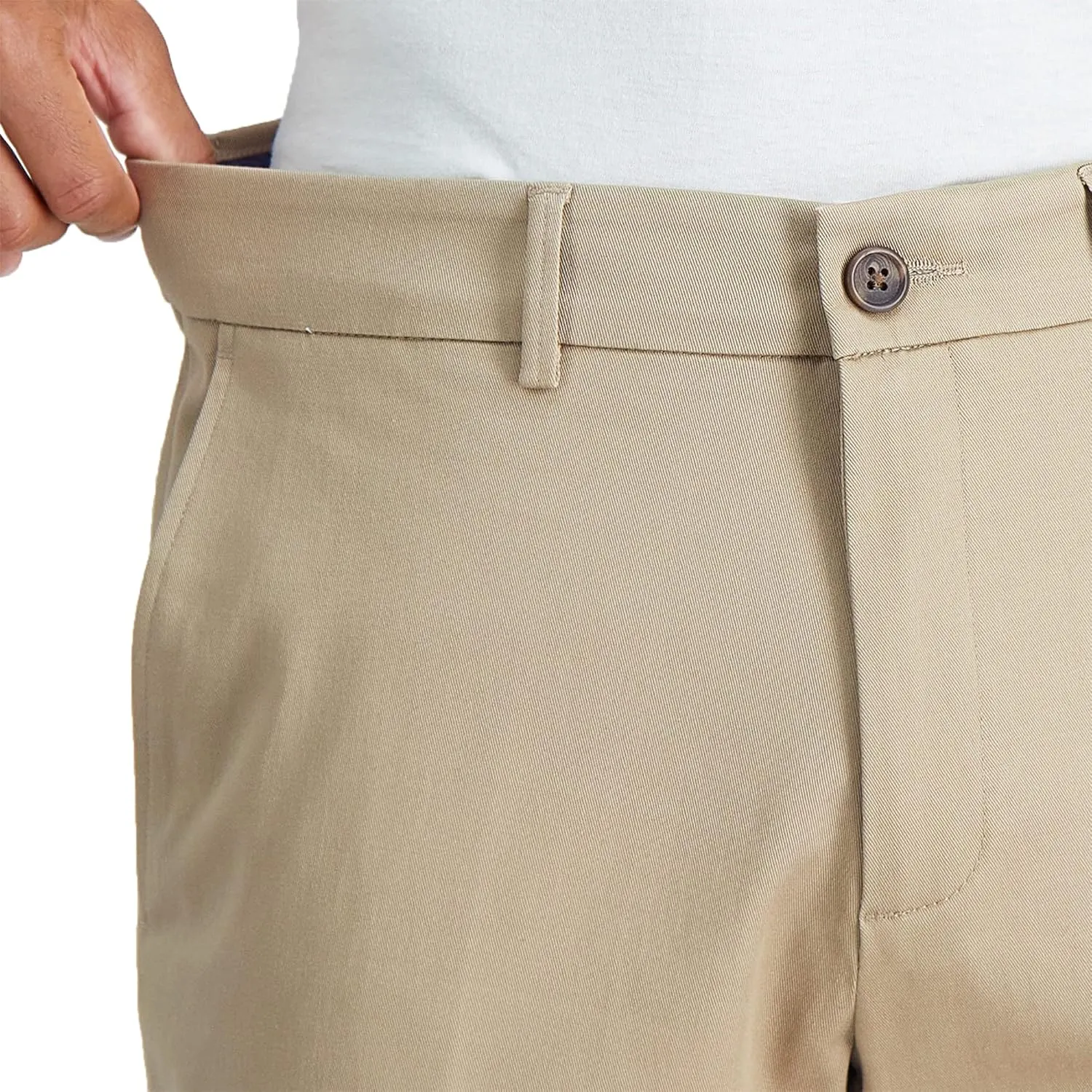 Haggar Men's Premium No Iron Khaki Slim Fit Flat Front Casual Pant