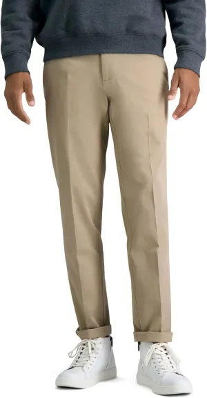 Haggar Men's Premium No Iron Khaki Slim Fit Flat Front Casual Pant