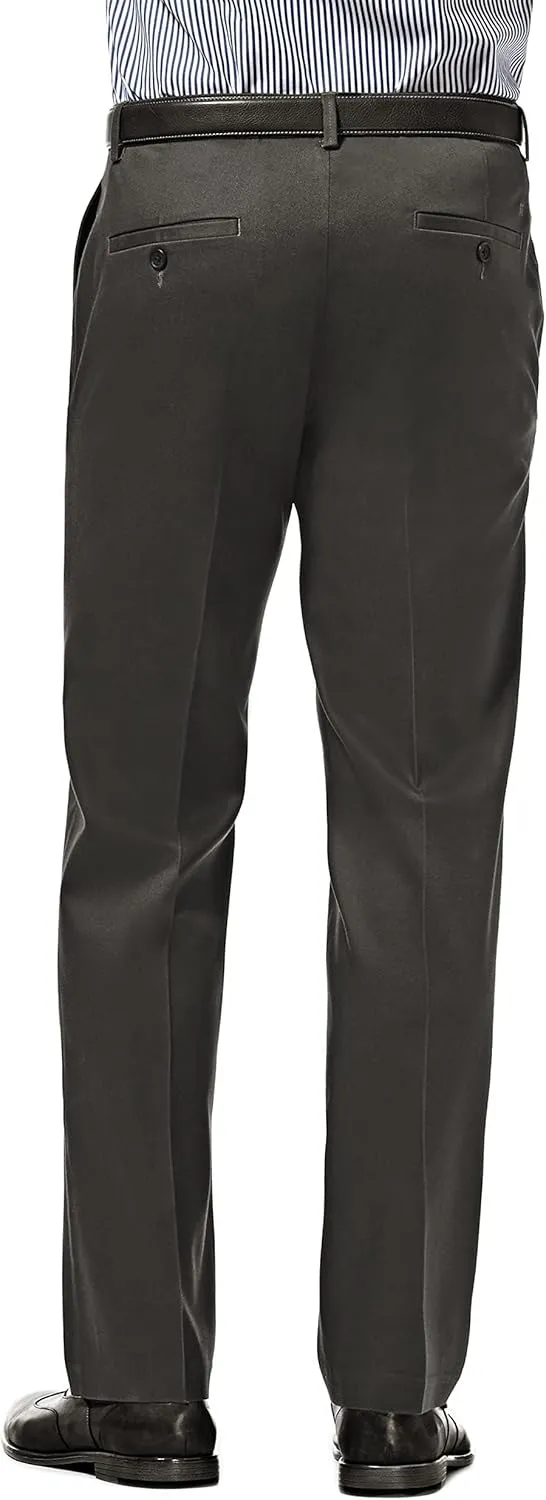 Haggar Men's Premium No Iron Khaki Straight Fit Flat Front Casual Pant