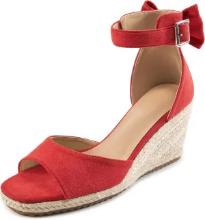 HARENCE Wedge Sandals for Women Shoes: Comfortable Espadrilles Platform Heels Ankle Strap Open Toe Buckle Dressy Summer Sandal