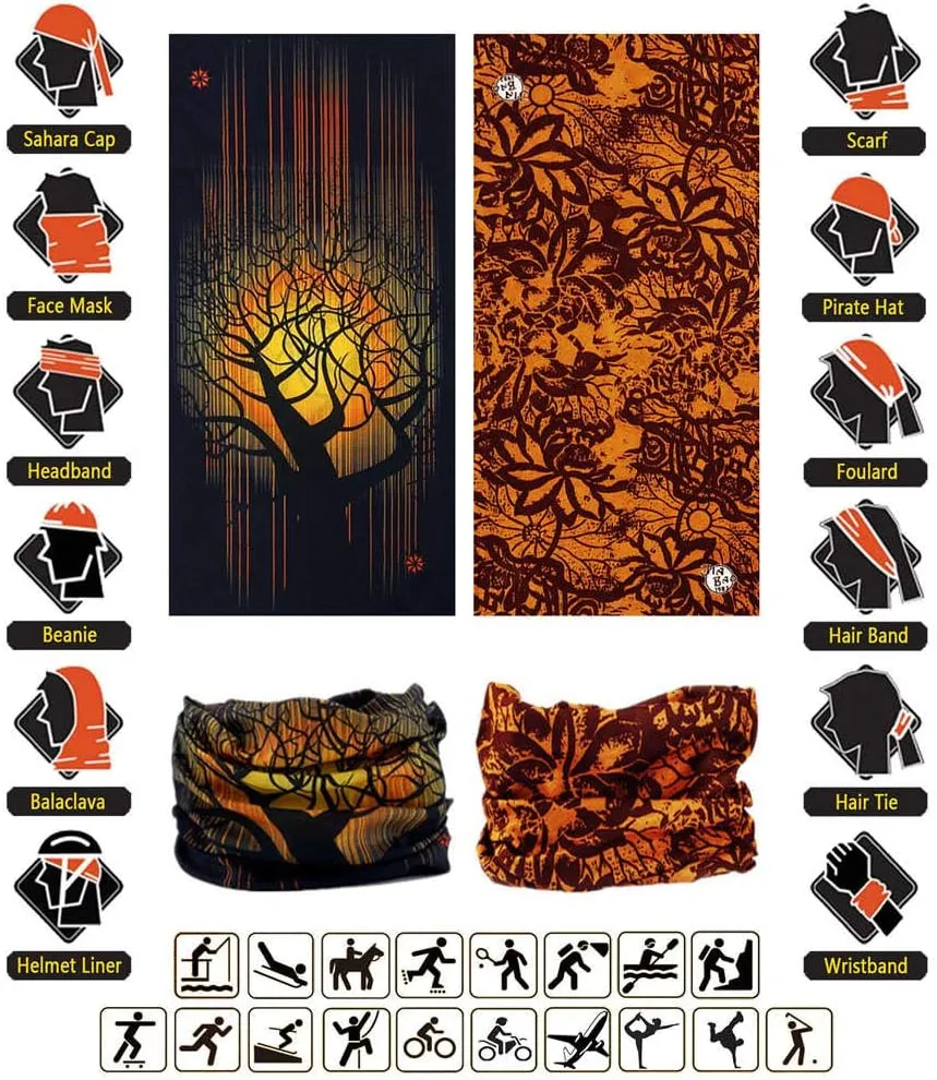 Headband Neck Gaiter Head Wrap Headwear Face Mask Magic Scarf Bandana for Men and Women