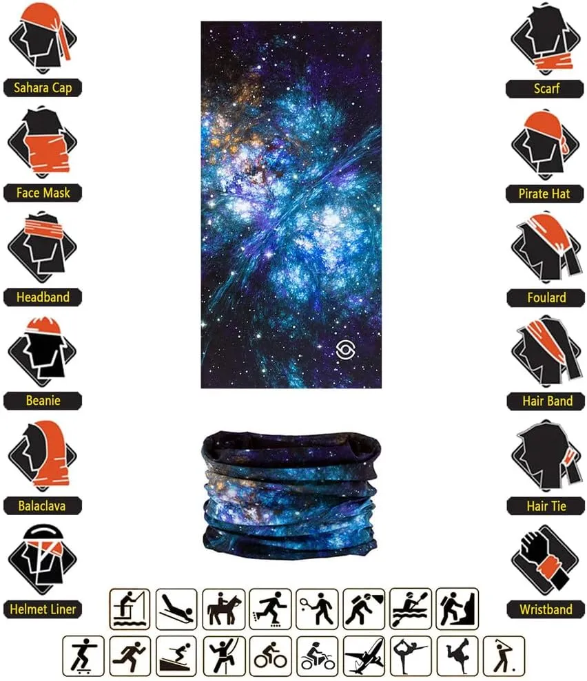 Headband Neck Gaiter Head Wrap Headwear Face Mask Magic Scarf Bandana for Men and Women