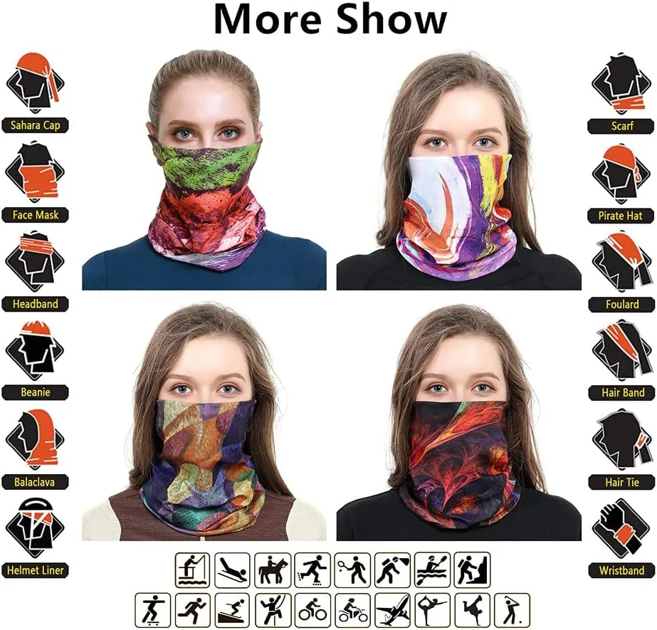 Headband Neck Gaiter Head Wrap Headwear Face Mask Magic Scarf Bandana for Men and Women