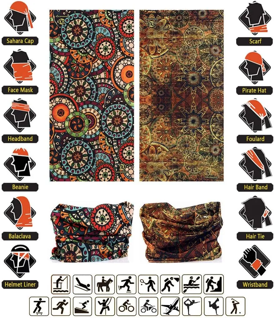 Headband Neck Gaiter Head Wrap Headwear Face Mask Magic Scarf Bandana for Men and Women