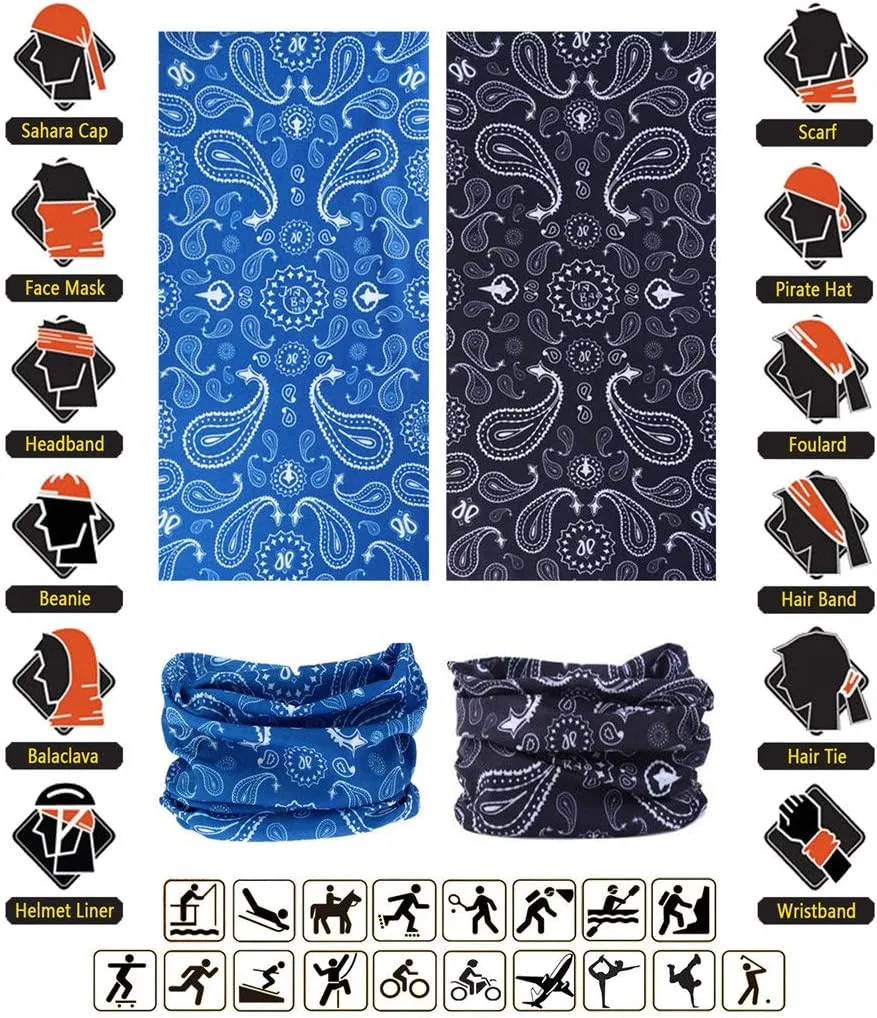 Headband Neck Gaiter Head Wrap Headwear Face Mask Magic Scarf Bandana for Men and Women