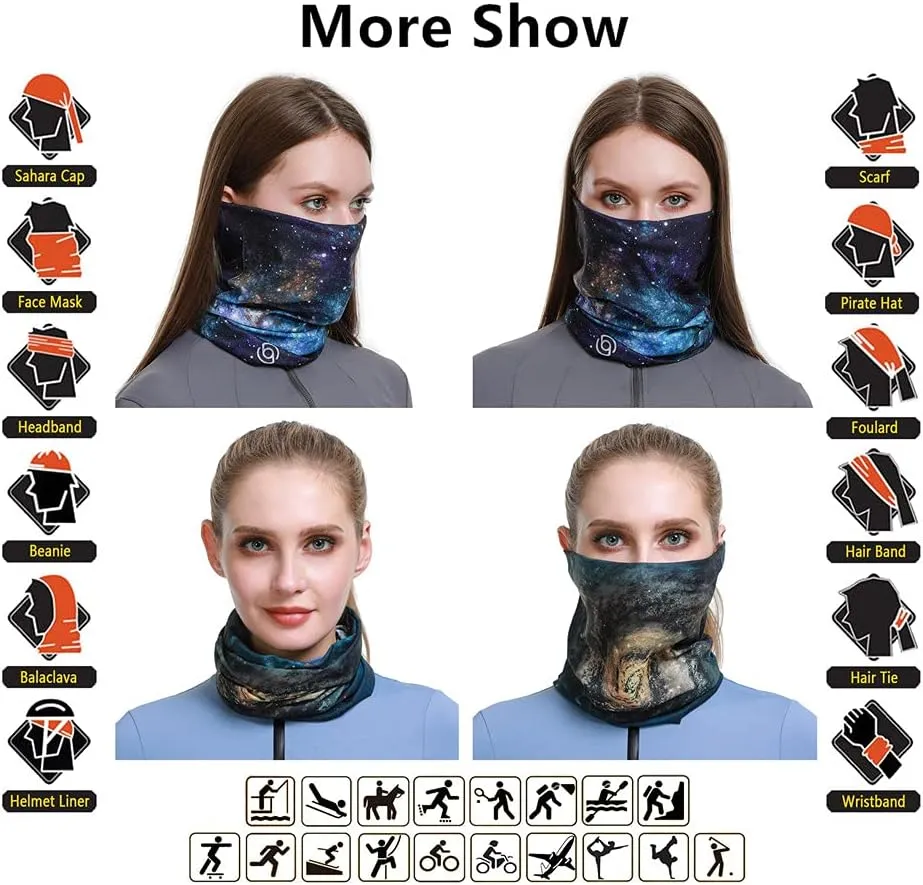 Headband Neck Gaiter Head Wrap Headwear Face Mask Magic Scarf Bandana for Men and Women