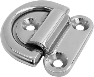 Heavy Duty Folding D Ring Lashing Point Anchor Plate - 316 Stainless Steel - Universal Fit - for Marine Boat, Trucks, Trailers - and Corrosion