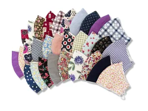 HOPE LOVE SHINE Reusable Face Masks – 3-Layer 100% Cotton Cloth Masks for Adults | Stylish & Breathable | Pack of 30 Assorted Designs for Weddings & Daily Use